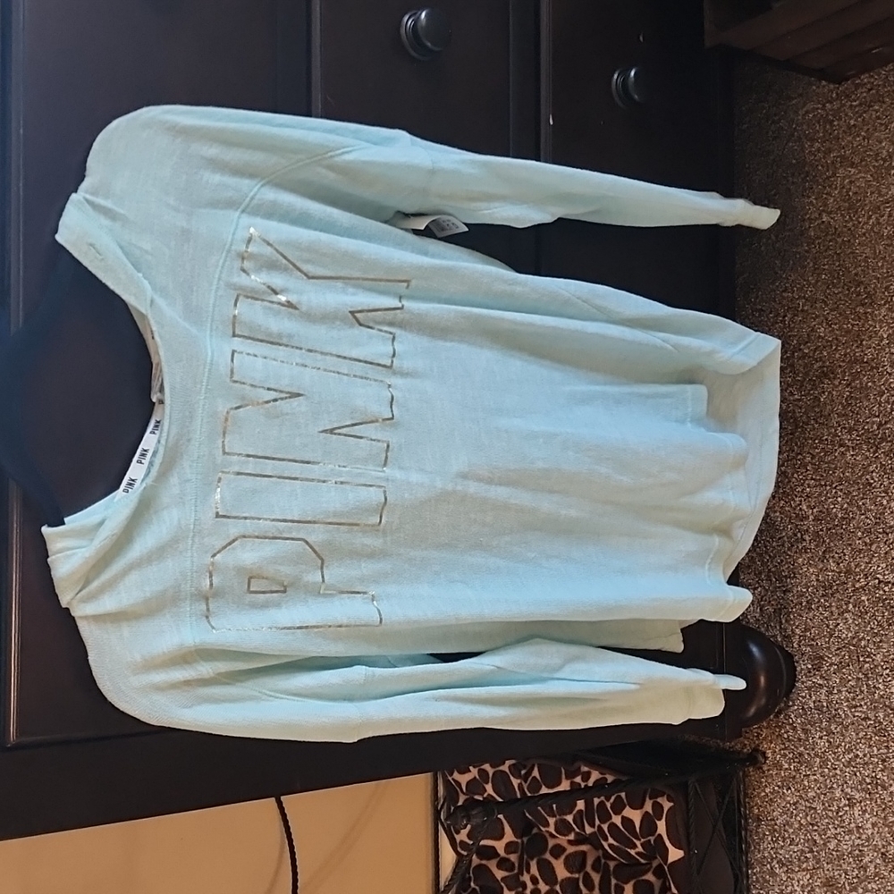 Victoria Secret Pink line baby blue x-small hoodie shirt